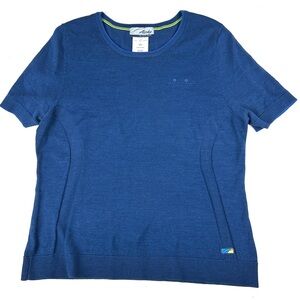 Alaska Airlines Luly Yang Short Sleeve Sweater Pullover Uniform Women's Sz Large